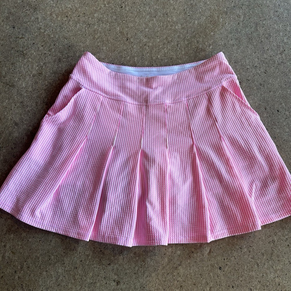 Lilly Pulitzer UPF 50+ LUXLETIC PRISKA SKORT HAVANA PINK SEERSUCKER Sz 6